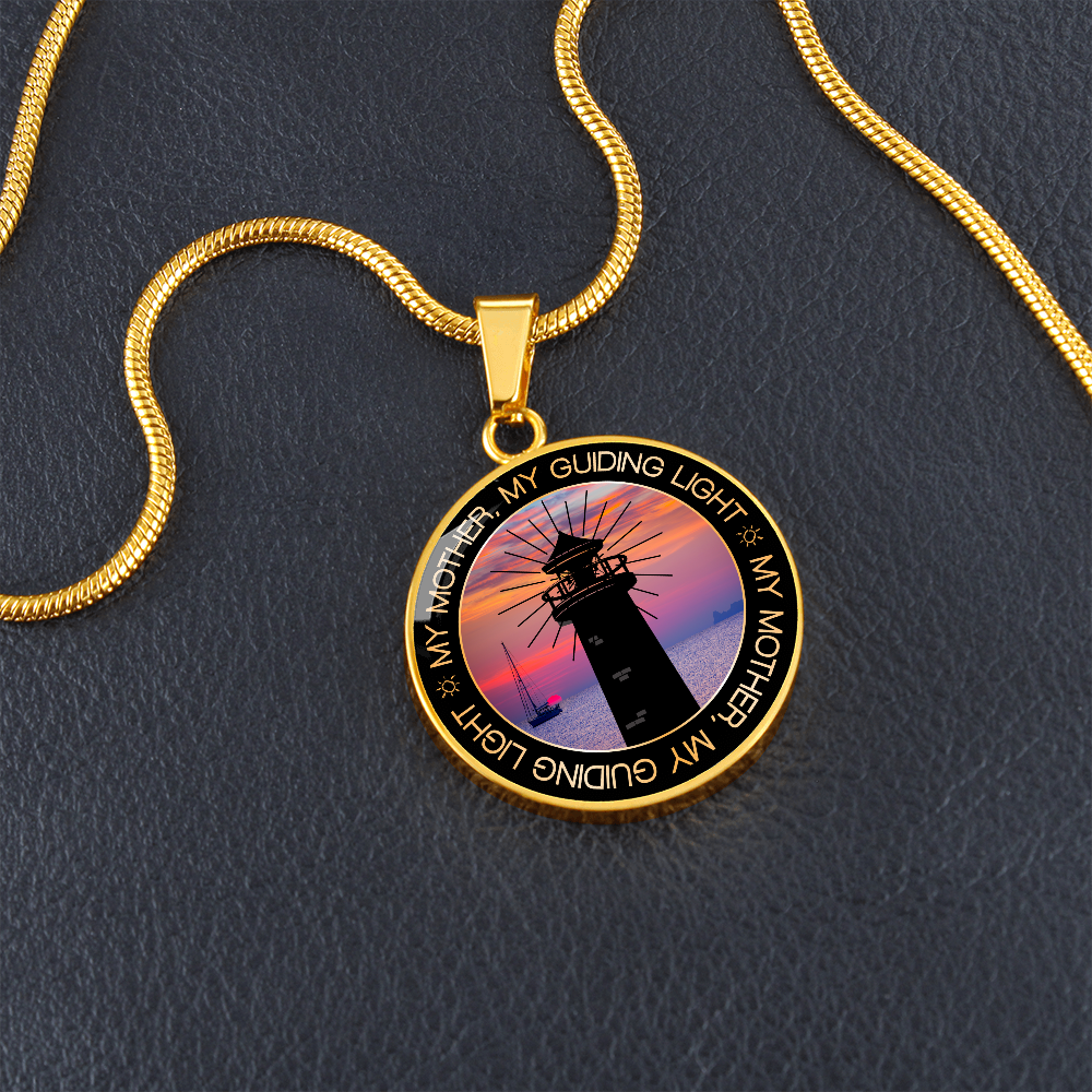My mother my guiding light - Graphic Circle Necklace - JustFamilyThings