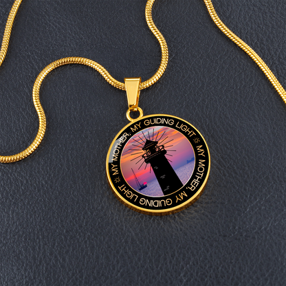 My mother my guiding light - Graphic Circle Necklace - JustFamilyThings