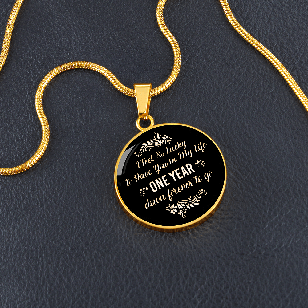 One year anniversary gift - Graphic Circle Necklace - JustFamilyThings
