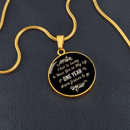 One year anniversary gift - Graphic Circle Necklace - JustFamilyThings