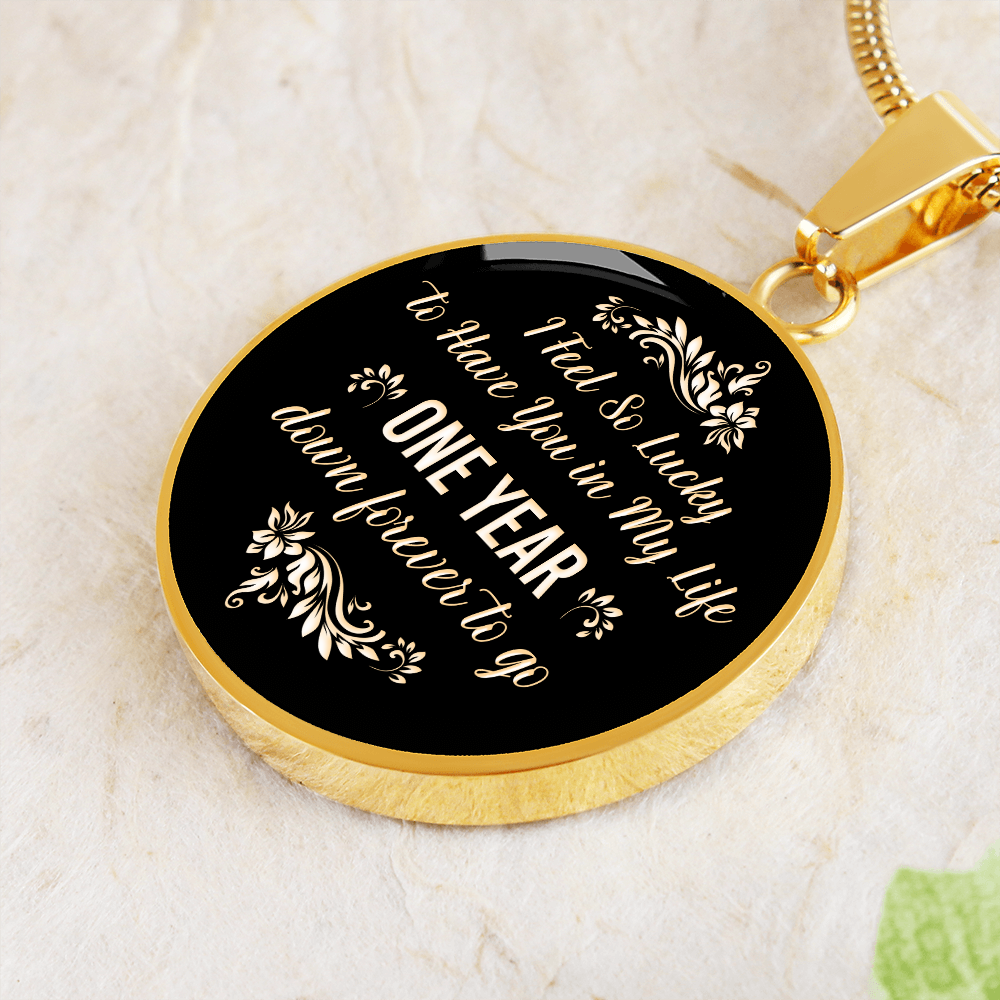 One year anniversary gift - Graphic Circle Necklace - JustFamilyThings