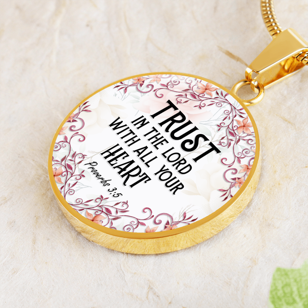 Trust in the Lord - Graphic Circle Necklace - JustFamilyThings