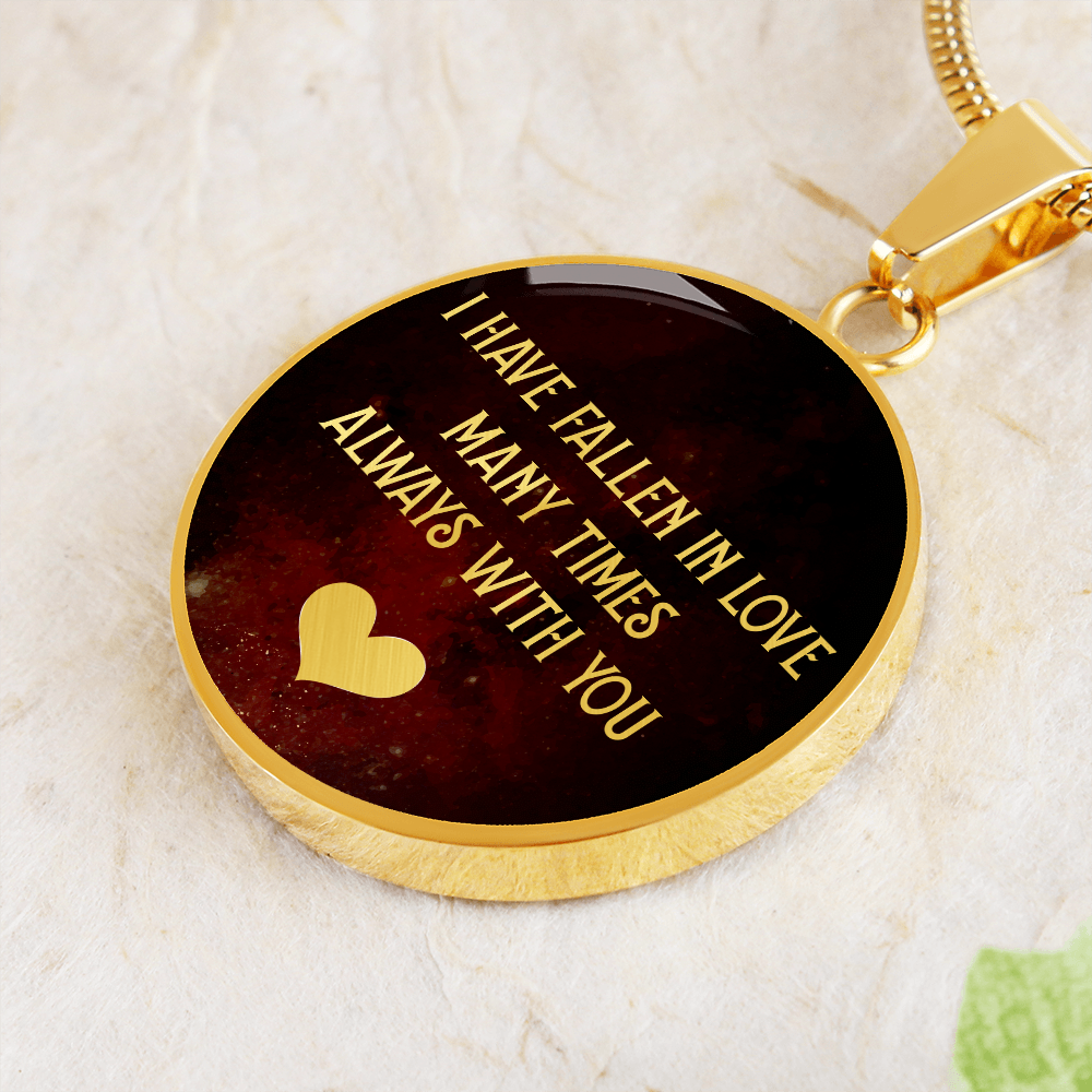 I have fallen in love - Graphic Circle Necklace - JustFamilyThings