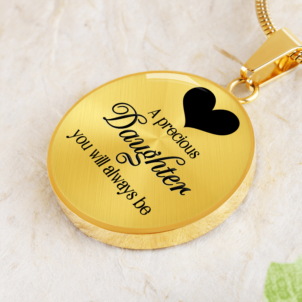 A presious daughter - Graphic Circle Necklace - JustFamilyThings