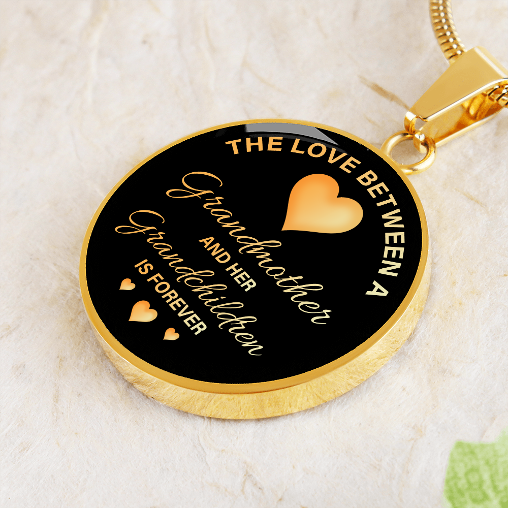 The love between a grandmother and her grandchildren - Graphic Circle Necklace - JustFamilyThings
