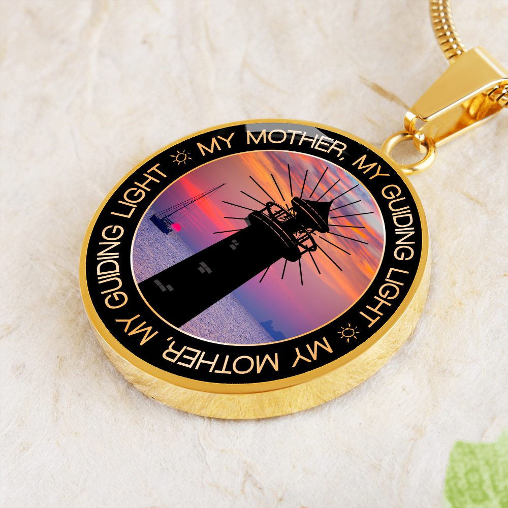 My mother my guiding light - Graphic Circle Necklace - JustFamilyThings