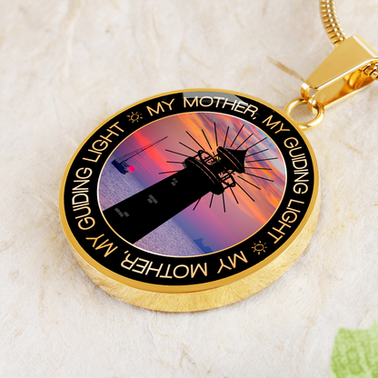 My mother my guiding light - Graphic Circle Necklace - JustFamilyThings
