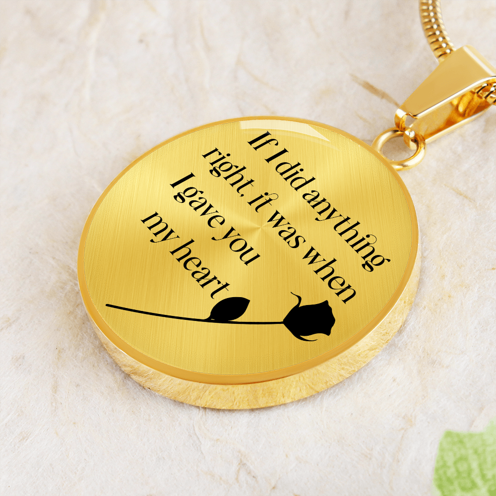 When I gave you my heart - Graphic Circle Necklace - JustFamilyThings