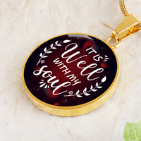 Load image into Gallery viewer, It is well with my soul - Graphic Circle Necklace - JustFamilyThings
