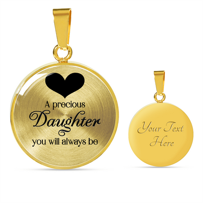 A presious daughter - Graphic Circle Necklace - JustFamilyThings