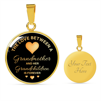 The love between a grandmother and her grandchildren - Graphic Circle Necklace - JustFamilyThings