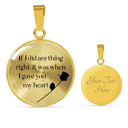 When I gave you my heart - Graphic Circle Necklace - JustFamilyThings