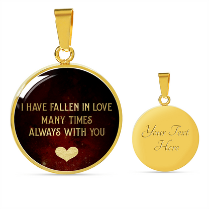 I have fallen in love - Graphic Circle Necklace - JustFamilyThings