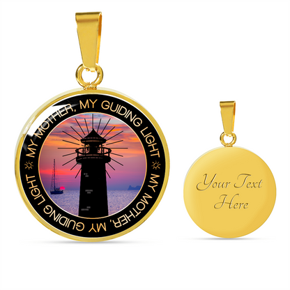 My mother my guiding light - Graphic Circle Necklace - JustFamilyThings