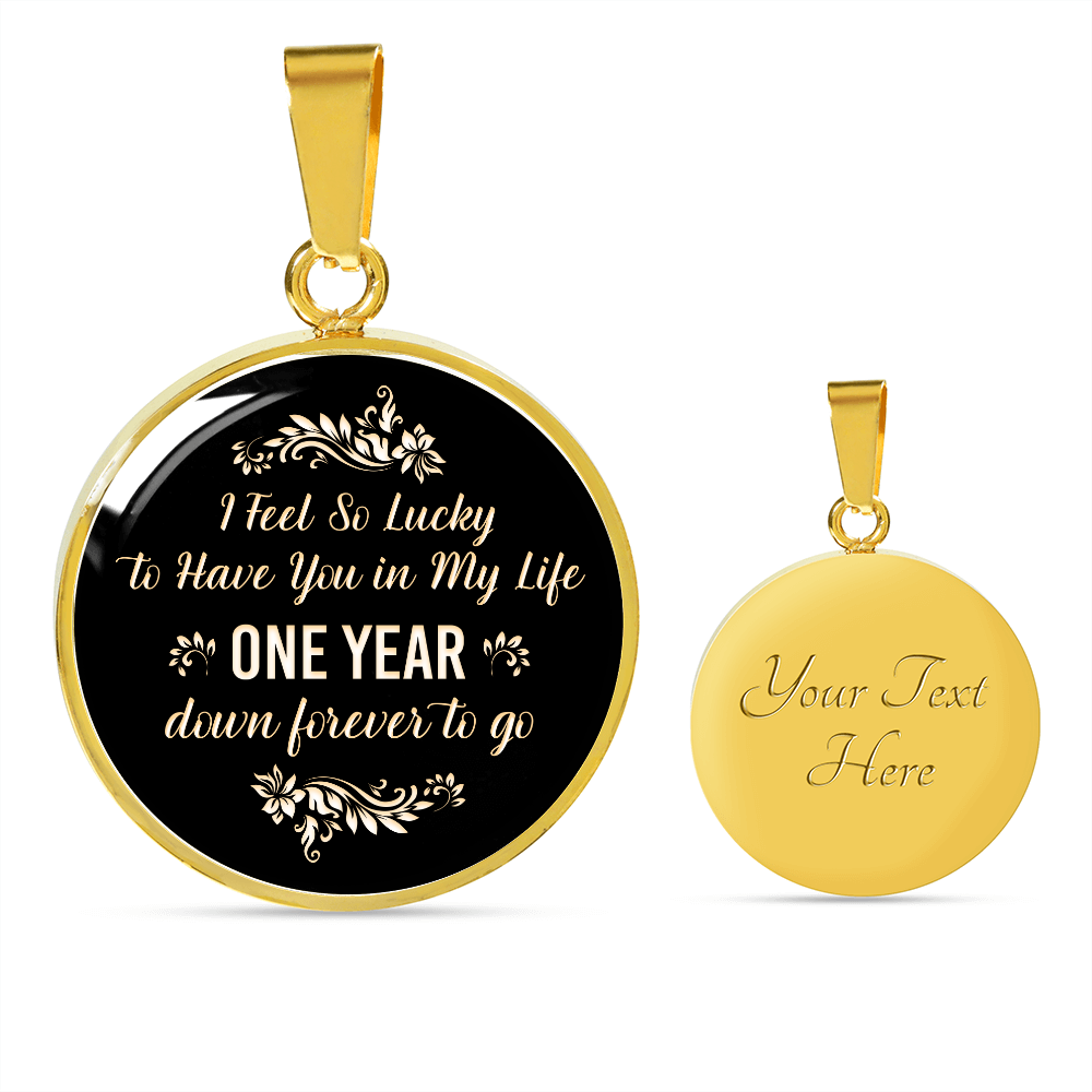 One year anniversary gift - Graphic Circle Necklace - JustFamilyThings
