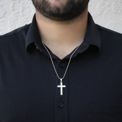 To dad - I'm sorry for all the stuff - Personalized Cross - JustFamilyThings