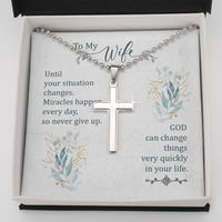 Load image into Gallery viewer, To my Wife - Until your situation changes - Personalized Cross - JustFamilyThings
