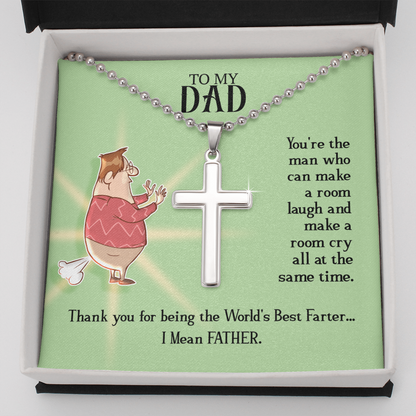 funny - To My Dad - You're the man - Personalized Cross - JustFamilyThings