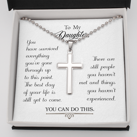 To my daughter - You have survived - Personalized Cross - JustFamilyThings