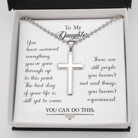 Load image into Gallery viewer, To my daughter - You have survived - Personalized Cross - JustFamilyThings
