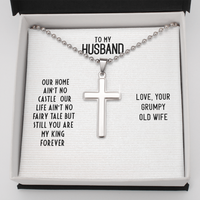 Load image into Gallery viewer, To My Husband - Our home ain&#39;t no castle - Personalized Cross - JustFamilyThings
