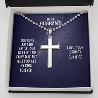 Load image into Gallery viewer, To My Husband - Our home ain&#39;t no castle - Personalized Cross - JustFamilyThings
