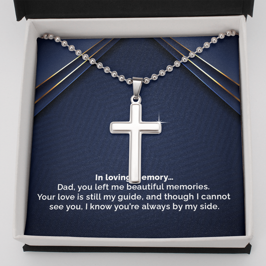 In loving memory dad - Personalized Cross - JustFamilyThings