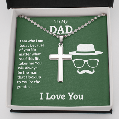 To My Dad - You're the greatest - Personalized Cross - JustFamilyThings
