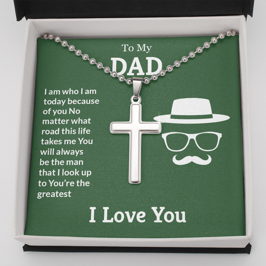 To My Dad - You're the greatest - Personalized Cross - JustFamilyThings