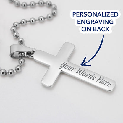 In loving memory dad - Personalized Cross - JustFamilyThings