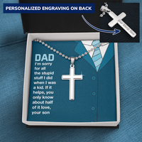 Load image into Gallery viewer, To dad - I&#39;m sorry for all the stuff - Personalized Cross - JustFamilyThings
