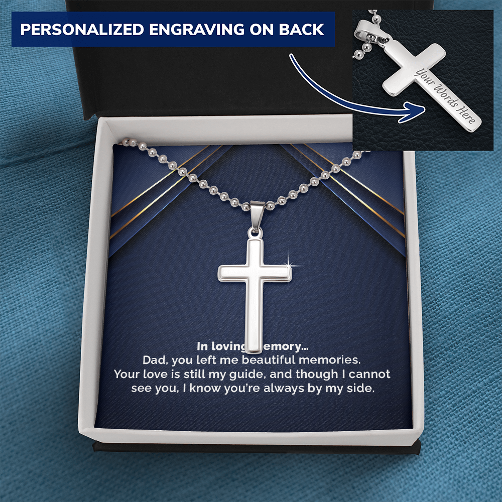 In loving memory dad - Personalized Cross - JustFamilyThings