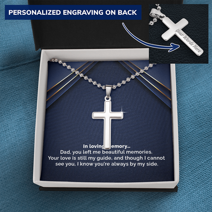 In loving memory dad - Personalized Cross - JustFamilyThings
