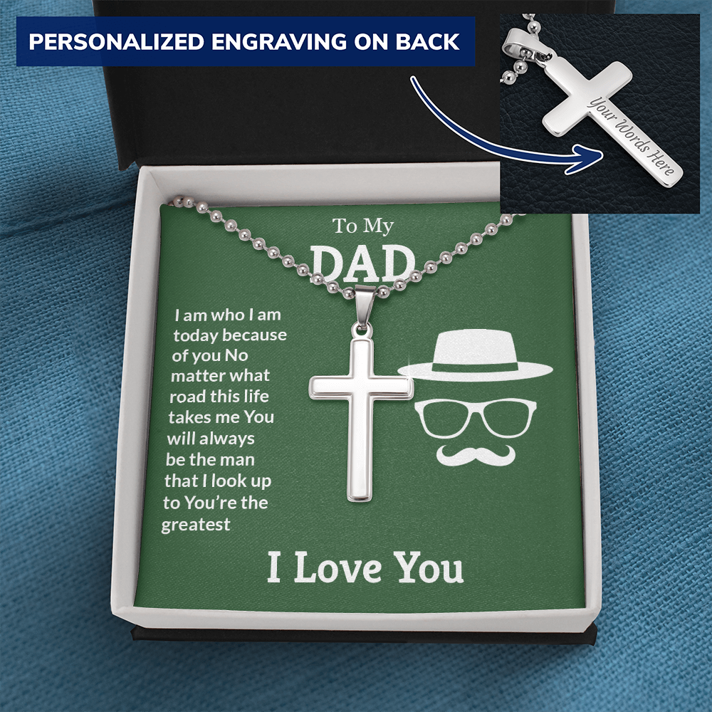 To My Dad - You're the greatest - Personalized Cross - JustFamilyThings