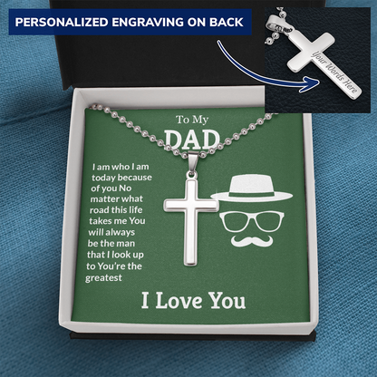 To My Dad - You're the greatest - Personalized Cross - JustFamilyThings