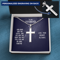 Load image into Gallery viewer, To My Husband - Our home ain&#39;t no castle - Personalized Cross - JustFamilyThings
