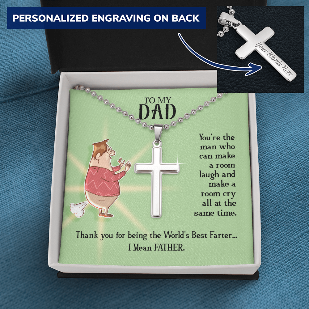 funny - To My Dad - You're the man - Personalized Cross - JustFamilyThings