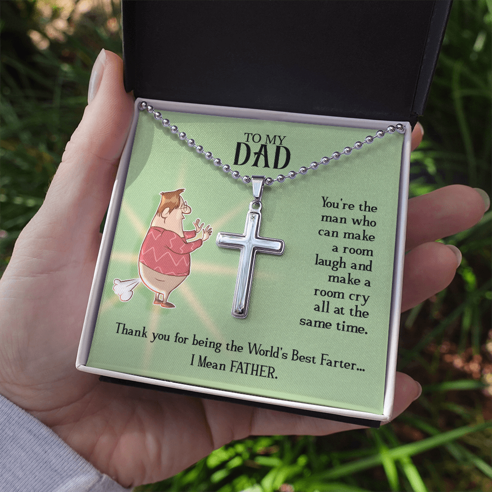 funny - To My Dad - You're the man - Personalized Cross - JustFamilyThings