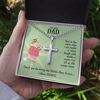 Load image into Gallery viewer, funny - To My Dad - You&#39;re the man - Personalized Cross - JustFamilyThings
