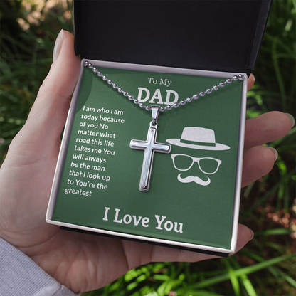 To My Dad - You're the greatest - Personalized Cross - JustFamilyThings