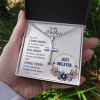 Load image into Gallery viewer, To my Mother - Just breathe - Personalized Cross - JustFamilyThings

