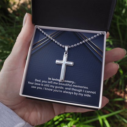 In loving memory dad - Personalized Cross - JustFamilyThings