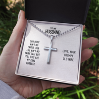 Load image into Gallery viewer, To My Husband - Our home ain&#39;t no castle - Personalized Cross - JustFamilyThings
