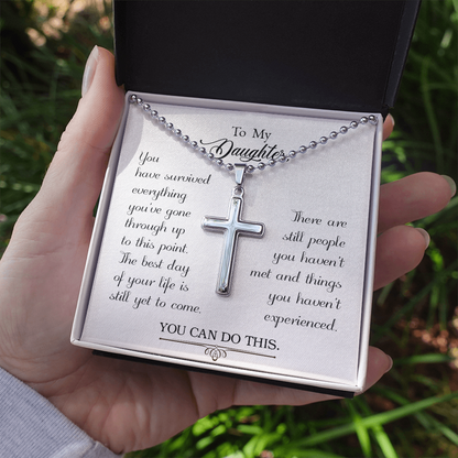 To my daughter - You have survived - Personalized Cross - JustFamilyThings