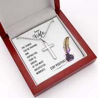 Load image into Gallery viewer, To My Wife - Stay positive - Personalized Cross - JustFamilyThings
