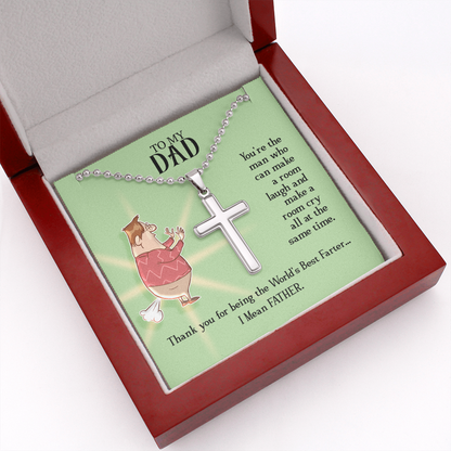 funny - To My Dad - You're the man - Personalized Cross - JustFamilyThings