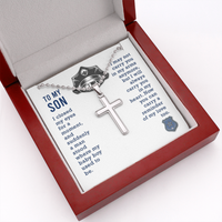 Load image into Gallery viewer, To my son - I closed my eyes - Personalized Cross - JustFamilyThings
