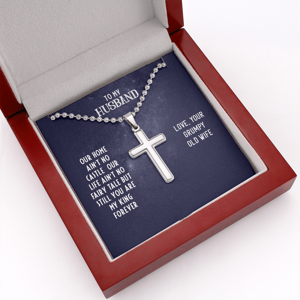 To My Husband - Our home ain't no castle - Personalized Cross - JustFamilyThings