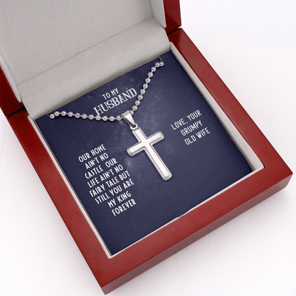 To My Husband - Our home ain't no castle - Personalized Cross - JustFamilyThings