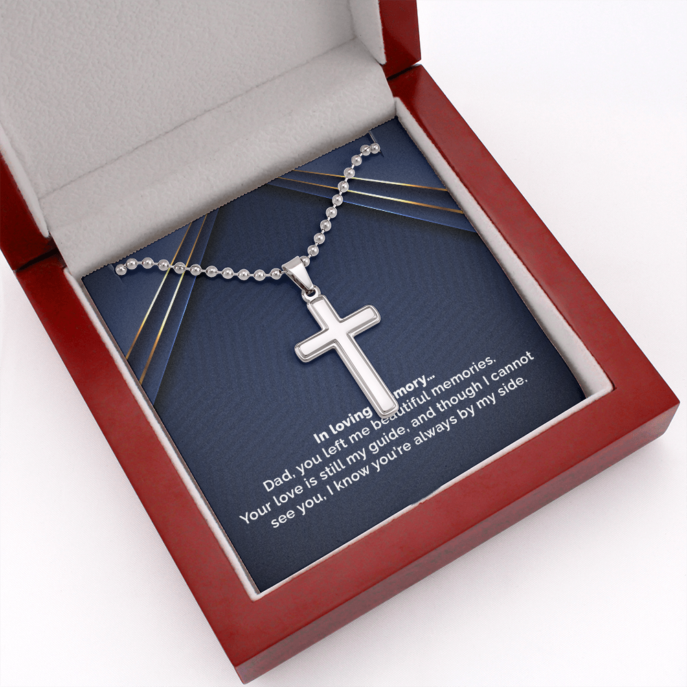 In loving memory dad - Personalized Cross - JustFamilyThings
